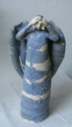 36 cm h, weißer Ton,  blaue Sand-Glasur